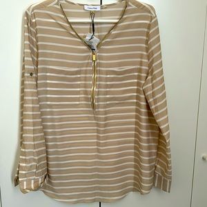 Beige and white XL women Calvin Klein top